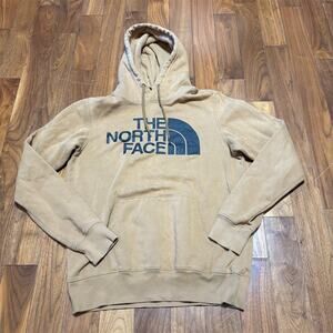 The North Face Hoodie Mens Size S Beige/Brown Pullover Half Dome Logo